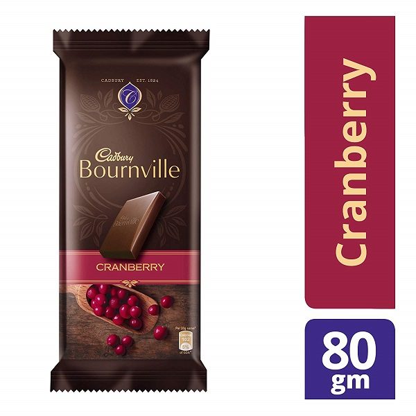 Cadbury Bournville Dark Chocolate Bar, Cranberry