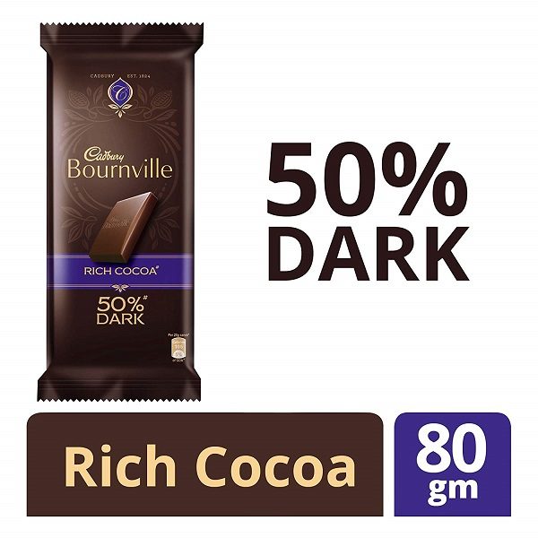 Cadbury Bournville Dark Chocolate Bar, Rich Cocoa