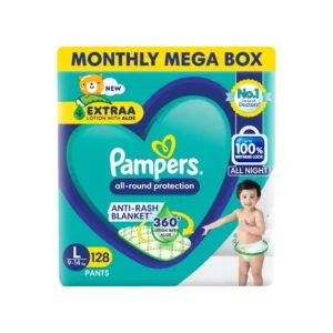 Pampers Diaper Pants Monthly Box Pack – L (128 Pieces, 9-14 Kg)